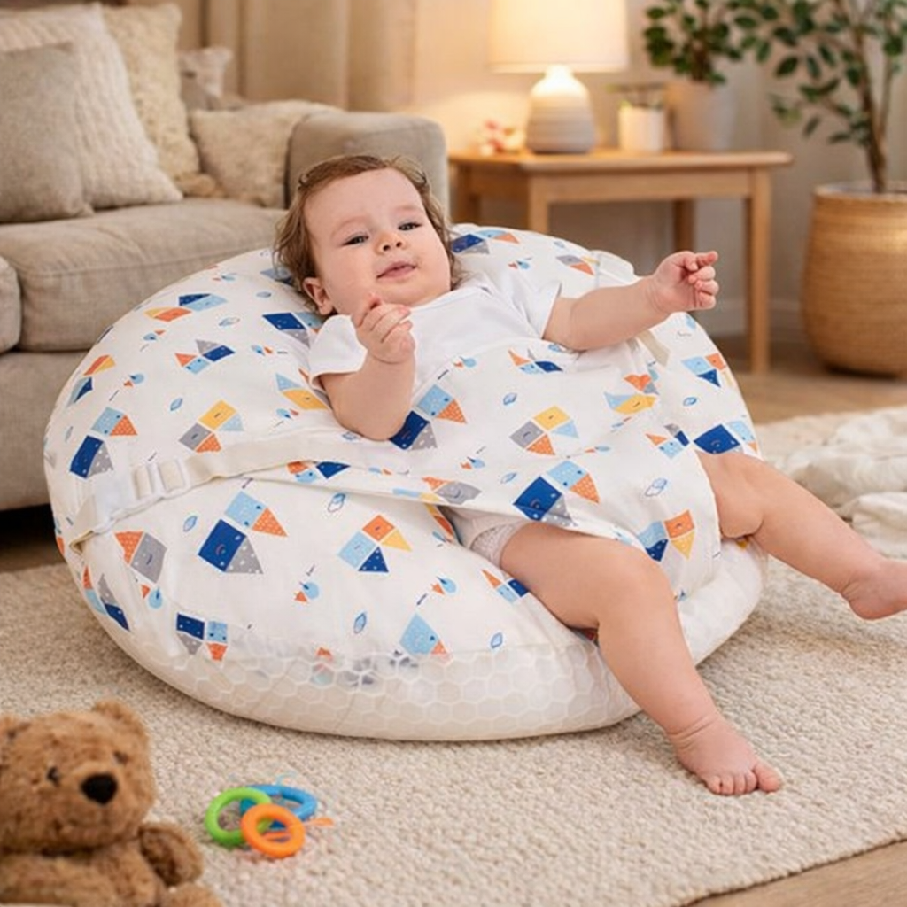 Almohada Portátil para Bebé – Cuna de Viaje Antirreflujo 100% Algodón