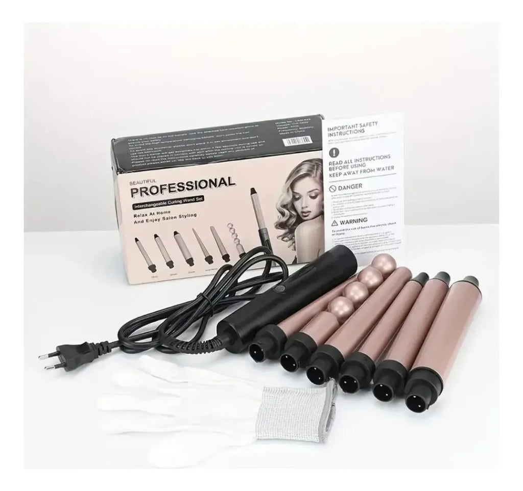Pinza Rizador 6 En 1 para Cabello